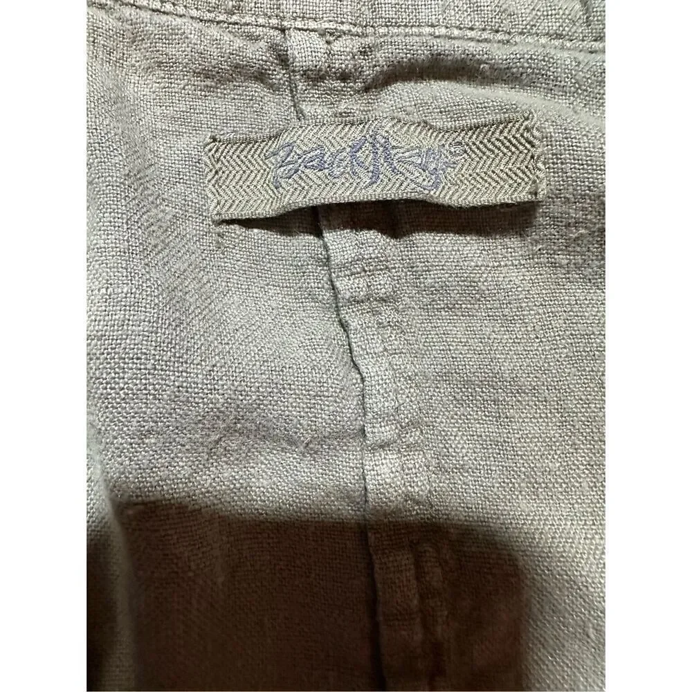 Backstage by OSKA Olive Green 100% linen‎ dress pockets cottage prairie sz S